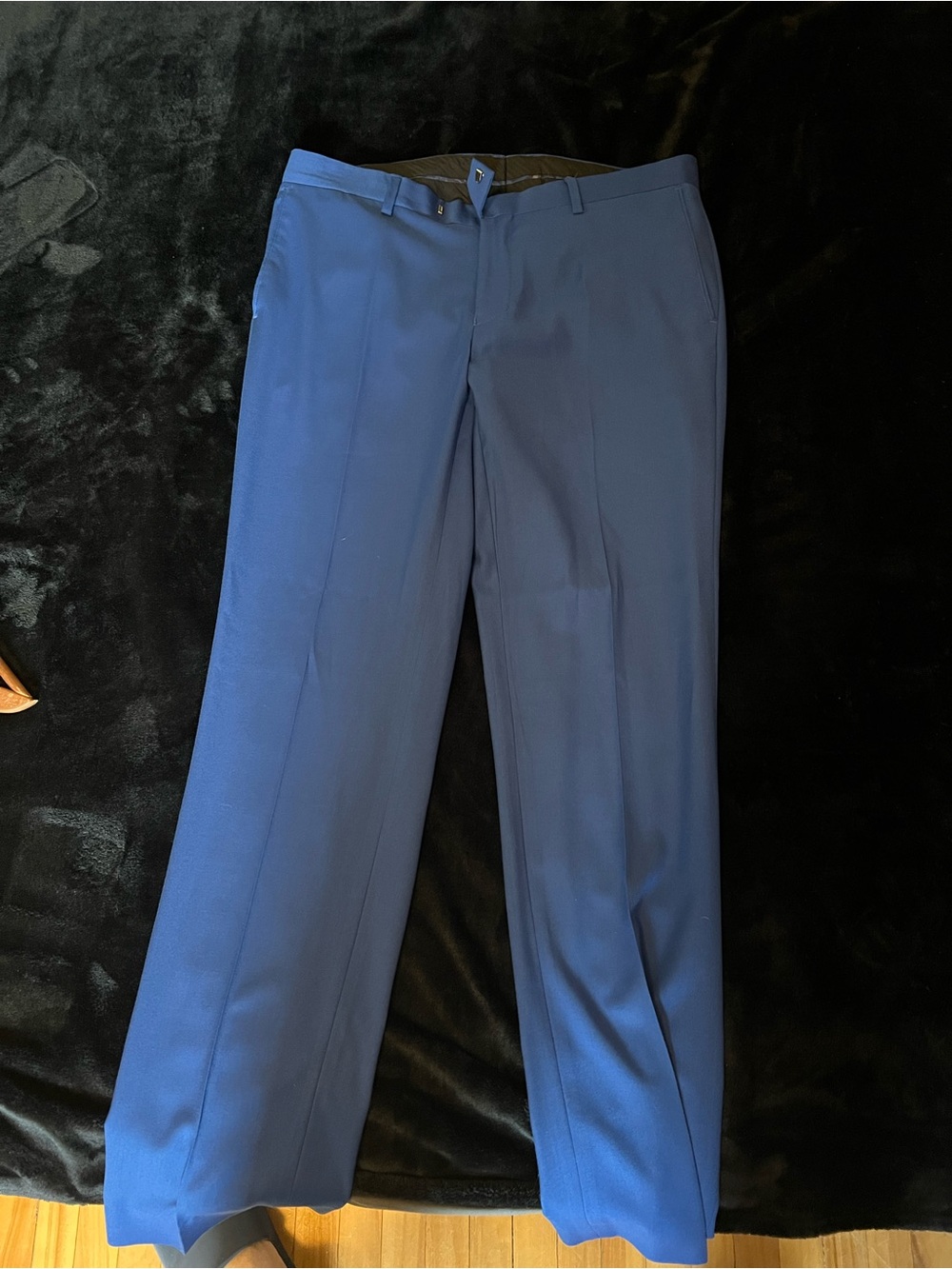 Men's Dress Pants in Royal Blue - Tailored Flat Front